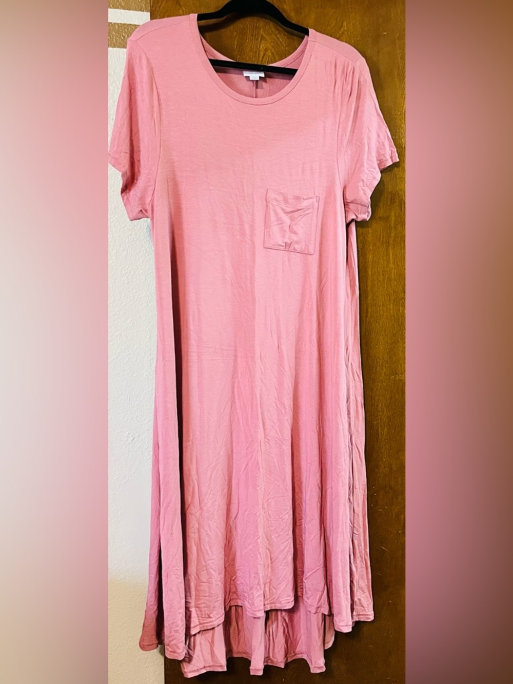 LuLaRoe Carly Dusty Pink Scoop Neck Dress